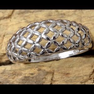 Platinum over sterling silver ring